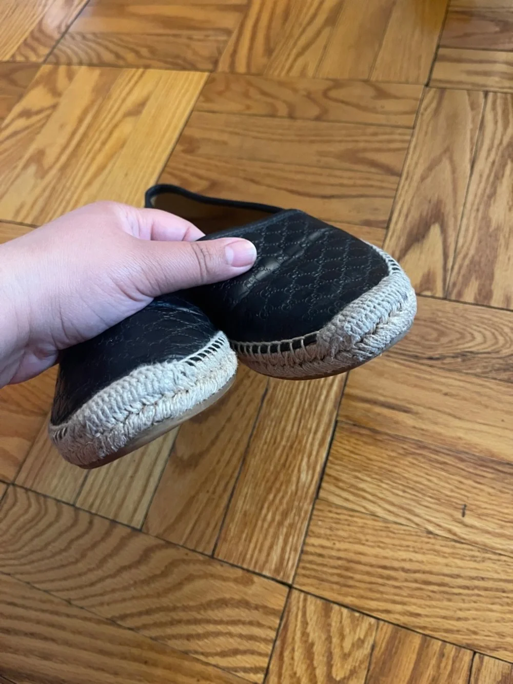 Gucci Microguccissima Monogram Pattern Leather Espadrilles Quiet Luxury - Picture 10 of 16